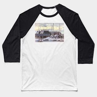 Buildings and Boats on Ipswich Waterfront Baseball T-Shirt